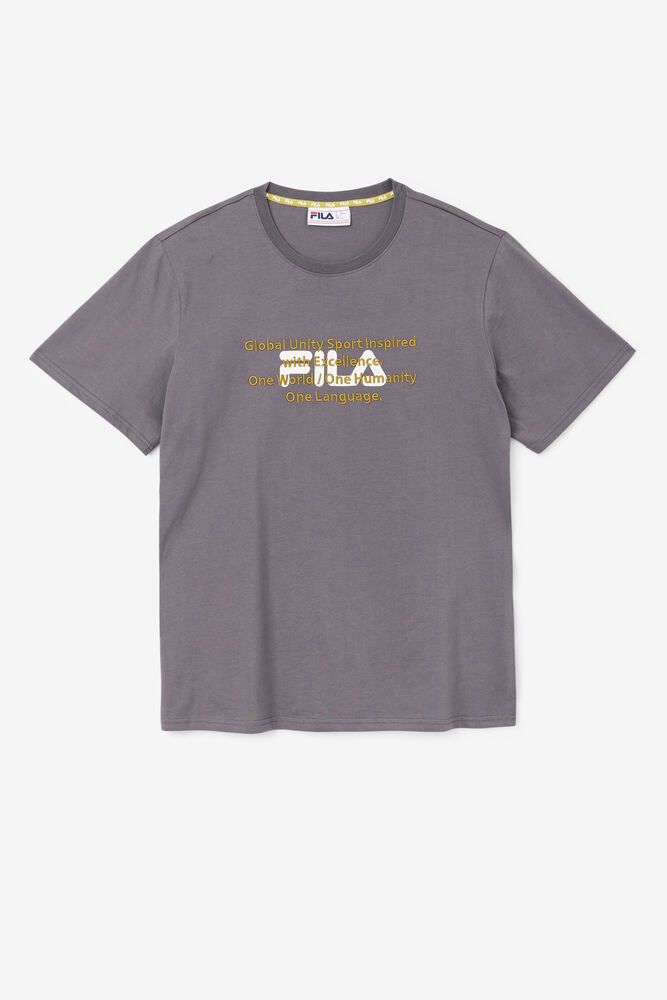 Fila T-Shirt Mens Grey Pepacton - Ireland 34851-BGQR